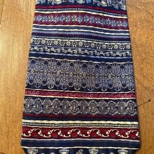 Daniel De Fasson Mens Silk Handmade Necktie Tie Blue Burgundy Gray 60”